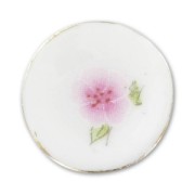 Ceramic saucer 18mm  decorate with pink flowerx1