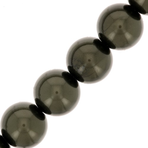 8mm Preciosa Pearls - Round Maxima - Pearl Effect Dark Green x10