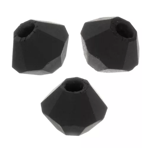 3mm Preciosa Crystal Bicones - MC Bead Rondell - Jet Matt x30