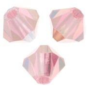 4mm Preciosa Crystal Bicones - MC Bead Rondell - Pink Sapphire AB 2X x30