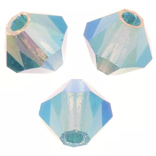 4mm Preciosa Crystal Bicones - MC Bead Rondell - Indicolite AB 2X x30