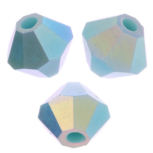 4mm Preciosa Crystal Bicones - MC Bead Rondell - Turquoise AB 2X x30