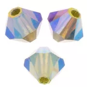 4mm Preciosa Crystal Bicones - MC Bead Rondell - Olivine AB 2X x30