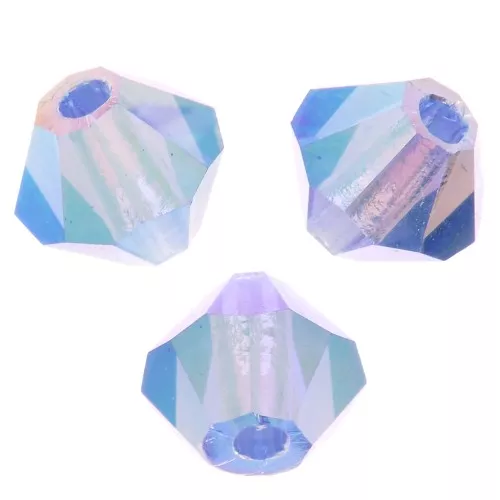 4mm Preciosa Crystal Bicones - MC Bead Rondell - Sapphire AB 2X x30