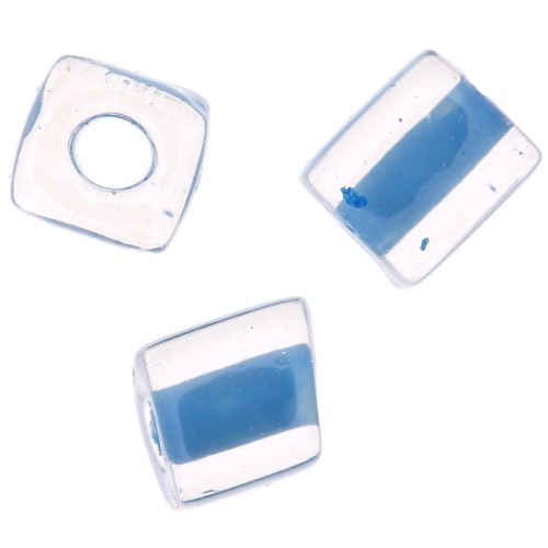 4mm Cubes Miyuki SB4-221 - Crystal Sky Blue Lined x10g