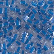 4mm Cubes Miyuki SB4-238 - Crystal Blue Lined x10g
