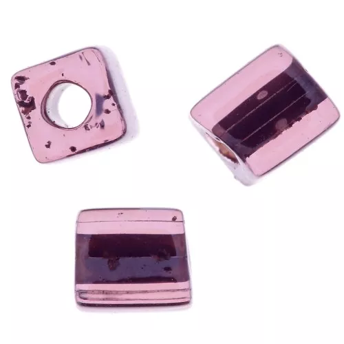 4mm Cubes Miyuki SB4-2647 - Cocoa Lined Amethyst x10g