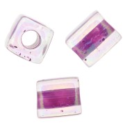 4mm Cubes Miyuki SB4-264 - Crystal AB Raspberry Lined x10g|raw }}