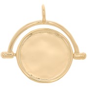 20x21mm Reversible pendant - 3 microns gold plated x1|raw }}