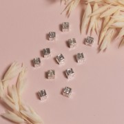 5mm 925 Sterling Silver alphabet letter cube bead with large hole - F x1