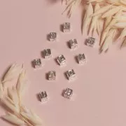 5mm 925 Sterling Silver alphabet letter cube bead with large hole - N x1