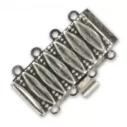 4 strands clasp 25x15 mm Old fine silver platingx1