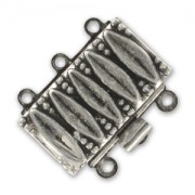 3 strands clasp 19x15mm Old fine silver platingx1|raw }}