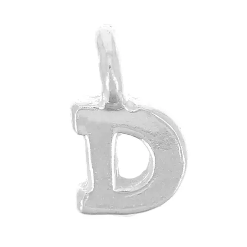 8mm 925 Sterling Silver Charm letter alphabet with closed ring - D x1