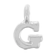 8mm 925 Sterling Silver Charm letter alphabet with closed ring - G x1
