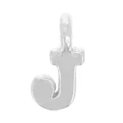 8mm 925 Sterling Silver Charm letter alphabet with closed ring - J x1
