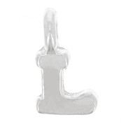 8mm 925 Sterling Silver Charm letter alphabet with closed ring - L x1|raw }}