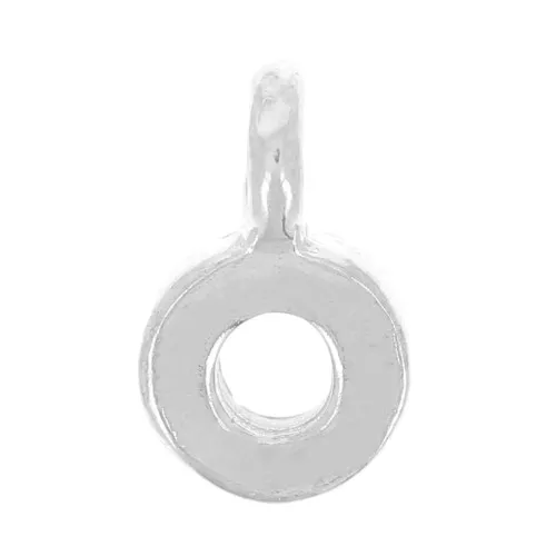 8mm 925 Sterling Silver Charm letter alphabet with closed ring - O x1