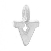 8mm 925 Sterling Silver Charm letter alphabet with closed ring - V x1|raw }}