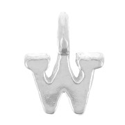 8mm 925 Sterling Silver Charm letter alphabet with closed ring - W x1|raw }}