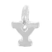 8mm 925 Sterling Silver Charm letter alphabet with closed ring - Y x1
