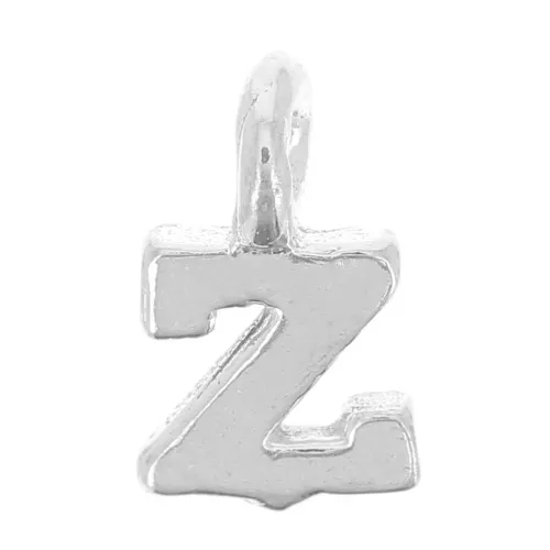 8mm 925 Sterling Silver Charm letter alphabet with closed ring - Z x1