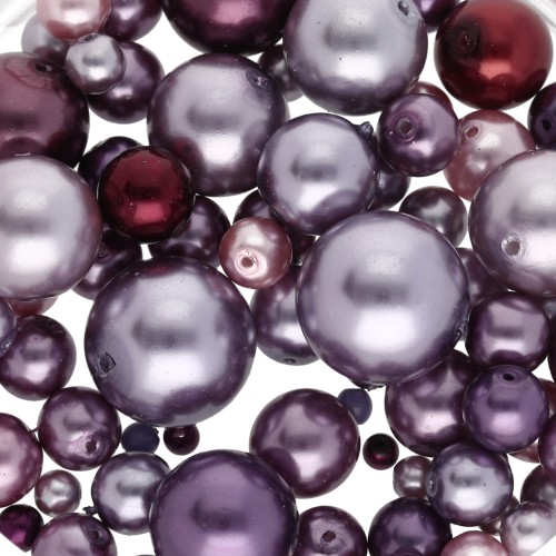 Czech glass beads assortment Violet/Mauve x50g