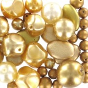 Czech glass beads assortment Gold x50g|raw }}