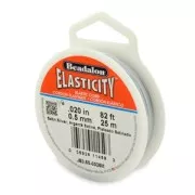 Elasticity wire 0.5 mm - Silver satin x25m