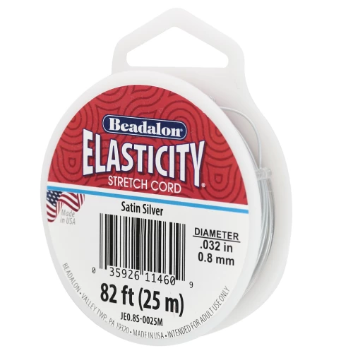 Elasticity 0.8 mm - Silver satin x25m