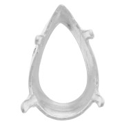 Cabochon PureCrystal setting 4320 pear-shaped 14x10mm Silver-colored|raw }}