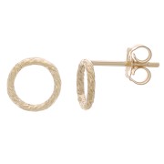 7mm Gold filled hollow hoop earstuds x2|raw }}