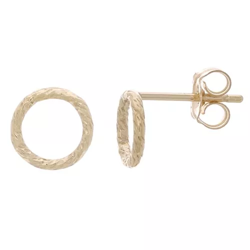 7mm Gold filled hollow hoop earstuds x2