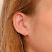 7mm Gold filled hollow hoop earstuds x2