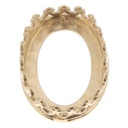 14x10mm Oval claw setting - crown decoration - for cabochon - Fine Gold Plated x1