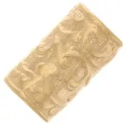 9x5mm Worked Straight Tube Bead - 3 micron Gold Plated x1