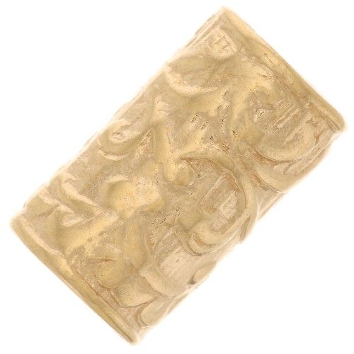 9x5mm Worked Straight Tube Bead - 3 micron Gold Plated x1