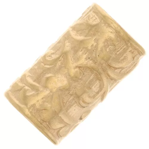 9x5mm Worked Straight Tube Bead - 3 micron Gold Plated x1