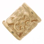 6x4.5mm Worked Straight Tube Bead - 3 micron Gold Plated x1