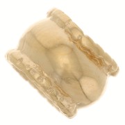 6x8mm Worked bead - 3 micron Gold Plated x1