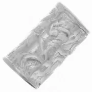 9x5mm 925 Sterling Silver Worked Straight Tube Bead x1