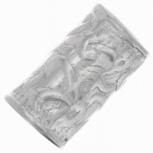 9x5mm 925 Sterling Silver Worked Straight Tube Bead x1