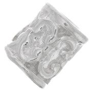 6x4.5mm 925 Sterling Silver Worked Straight Tube Bead x1|raw }}