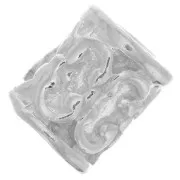 6x4.5mm 925 Sterling Silver Worked Straight Tube Bead x1