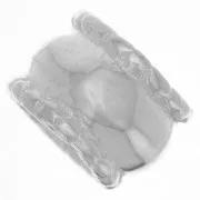 6x8mm 925 Sterling Silver Worked bead x1