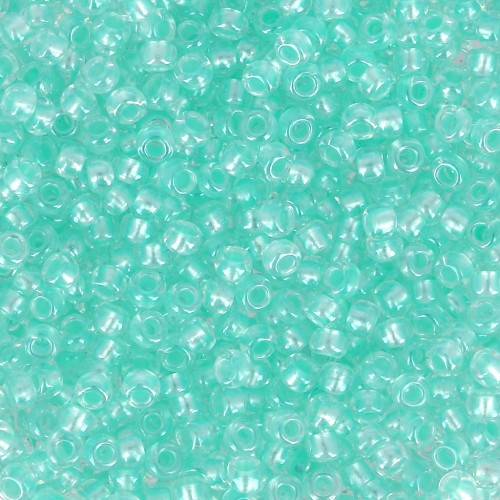 Preciosa Seed beads 11/0 2 mm - Pearl Pastel Lining - Green x20g