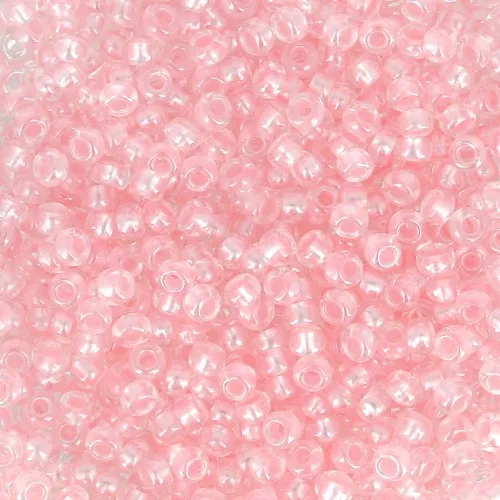 Preciosa Seed Beads 11/0 2 mm - Pearl Pastel Lining - Pink Sfinx x20g