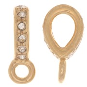16x5mm Rhinestone Pendant Attachment with Closed Ring - Gold - Crystal x1|raw }}