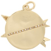 23mm Round pendant and arrows with zirconium oxide and epoxy resin - Gold - White x1