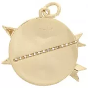 23mm Round pendant and arrows with zirconium oxide and epoxy resin - Gold - Black x1